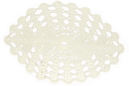 white lace doily isolated, png file
