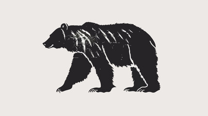 Modern logotype with silhouette of bear. Logo 