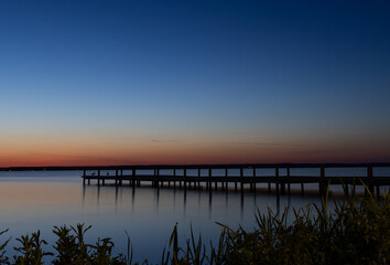 Obraz premium Steg im Abendrot