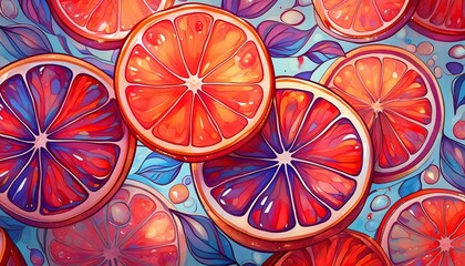 Slices of vibrant grapefruit and blood orange on a simple, neutral background
