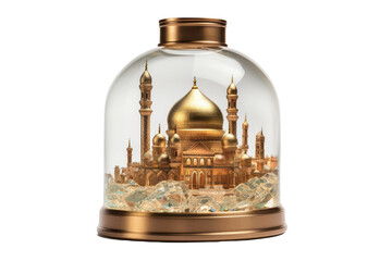 Enshrined Elegance: A Mosque Unveiled. on a White or Clear Surface PNG Transparent Background.