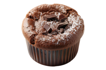 Chocolate souffle isolated on white back ground