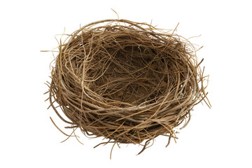 Obraz premium Empty bird nest isolated on white background