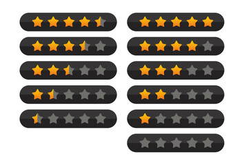 star icon black set, rating icon black set icon vector.