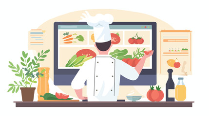 Online cooking course internet recipe. 