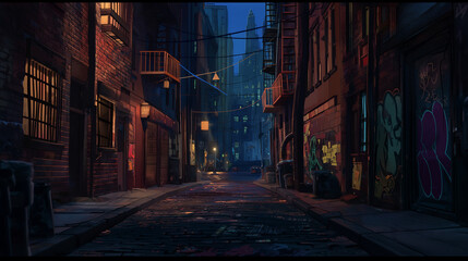 City Alley Cartoon 