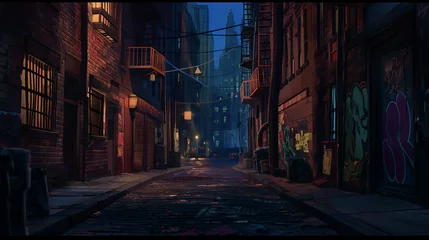 Sierkussen Smal steegje City Alley Cartoon   © Josiah