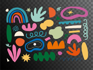 Hand drawn abstract shape on PNG Background