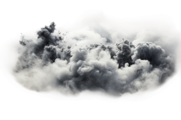 Ethereal Dance of Smoke on a White or Clear Surface PNG Transparent Background.