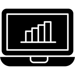 Vector Icon Analytics, graph, laptop, statistics