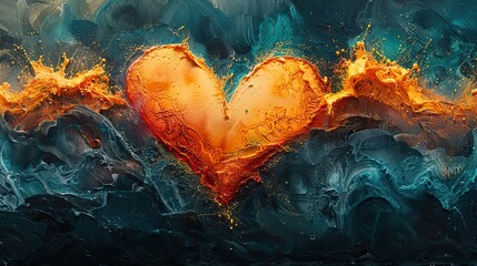 An abstract depiction of a heart mending and growing, symbolizing emotional resurgence. stock image