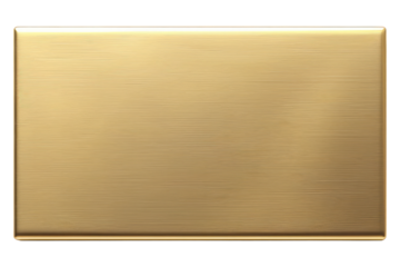 Golden rectangular plaque isolated on white background