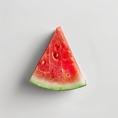 Triangular Slice of Watermelon on White Background