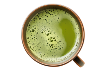 Matcha tea bliss isolated on white background