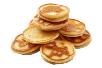 Mini pancakes isolated on white background