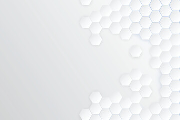 3d gradient white hexagonal background