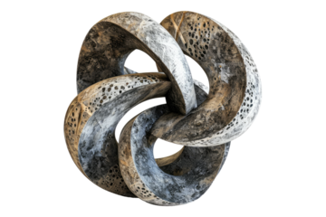 Modern abstract decor sculpture made of isolated on white background