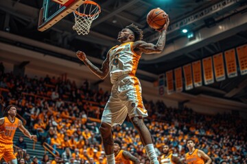 Basketball player leap