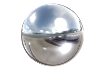 Shiny big silver sphere isolated on white background