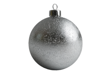 Silver Christmas ball decoration isolated on white background