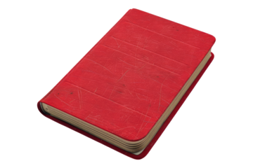 Single red composition notebook isolated on white background