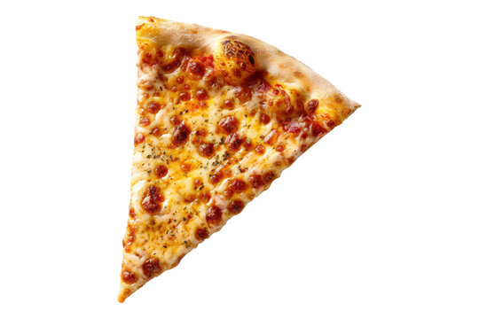 Slice of cheese pizza isolated on white background