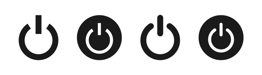 Power buttons on off. On off icon set. Vector illustration.