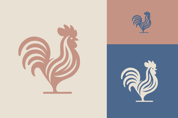 Proud Iconic Rooster Logo Silhouette for Agriculture Pride