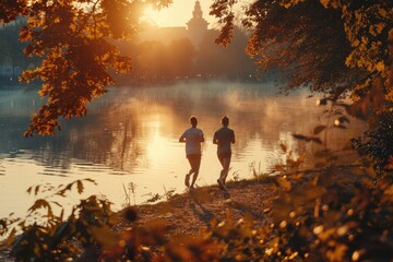Fototapeta premium Young people who run outdoors
