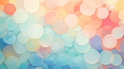 Abstract pastel background with layers of soft, translucent circles.