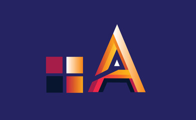initial letter A vector 2d illustration