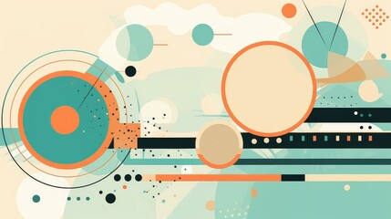 Obraz premium Vibrant pastel hues blend in a retrofuturistic abstract background.