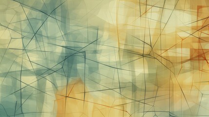 Abstract art with pastel intersecting lines and geometric shapes.