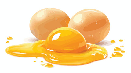 Egg yolk closeup vector illustration. Breakfast lunch