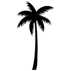 Palm trees silhouettes tropical summer. Palm tree icon.