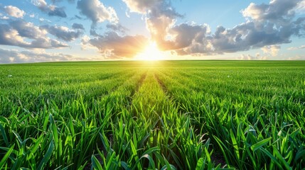 Aerial photography of a green grassland, clouds, sunshine, nature, World Environment Day, protecting nature as the theme, travel, tourism, lifestyle, retirement life, pension mode, 4k high-definition 