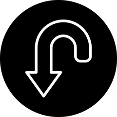 Vector Design Curved Down Icon Style