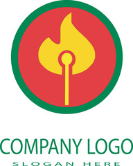logo for company, Fire Light icon, fire light logo, Burning Match Logo, business icon, business logo, fire light icon vector illustration, t-shirt design