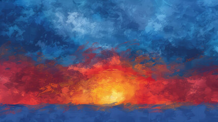 Obraz premium Breathtaking sunset floods the sky with vivid, dramatic hues.