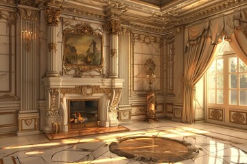 Obraz premium Classical Fireplace Interior