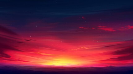 Fototapeta premium Breathtaking sunset floods the sky with vivid, dramatic hues.