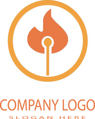 logo for company, Fire Light icon, fire light logo, Burning Match Logo, business icon, business logo, fire light icon vector illustration