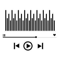 Music Player interface isolated Overlay Sign 