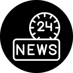 Vector Design 24 Hours News Icon Style