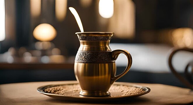 Cups with Turkish coffee.