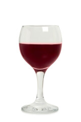 wine glass with red wine isolated