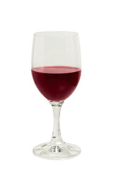wine glass with red wine isolated