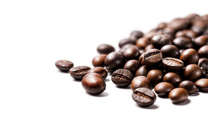 Fototapeta premium a pile of coffee beans with a white background.