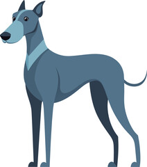 vector illustration great dane dog cartoon style isolated