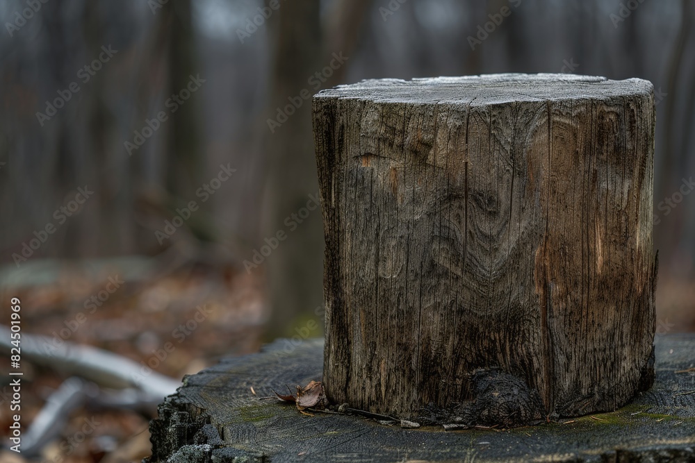 Canvas Prints Weathered wooden log in forest